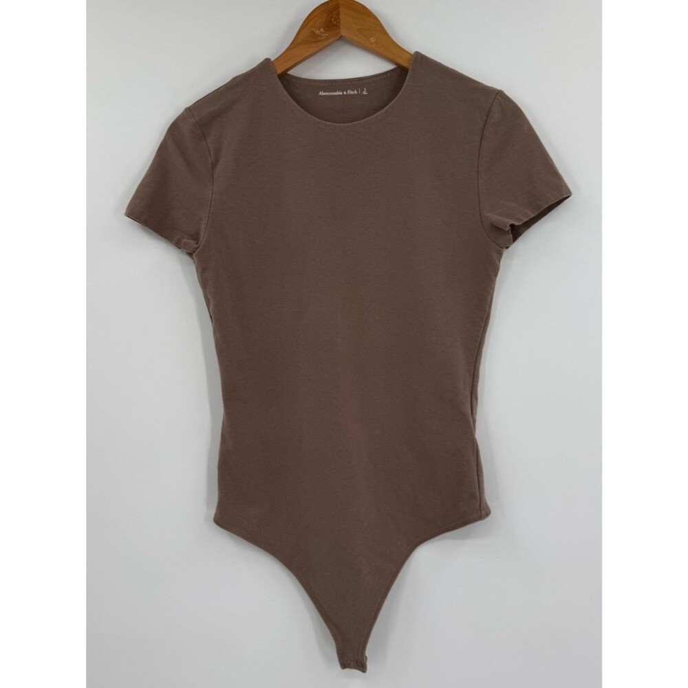 Abercrombie & Fitch Soft Stretch T-Shirt Bodysuit | Brown | Large